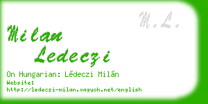 milan ledeczi business card